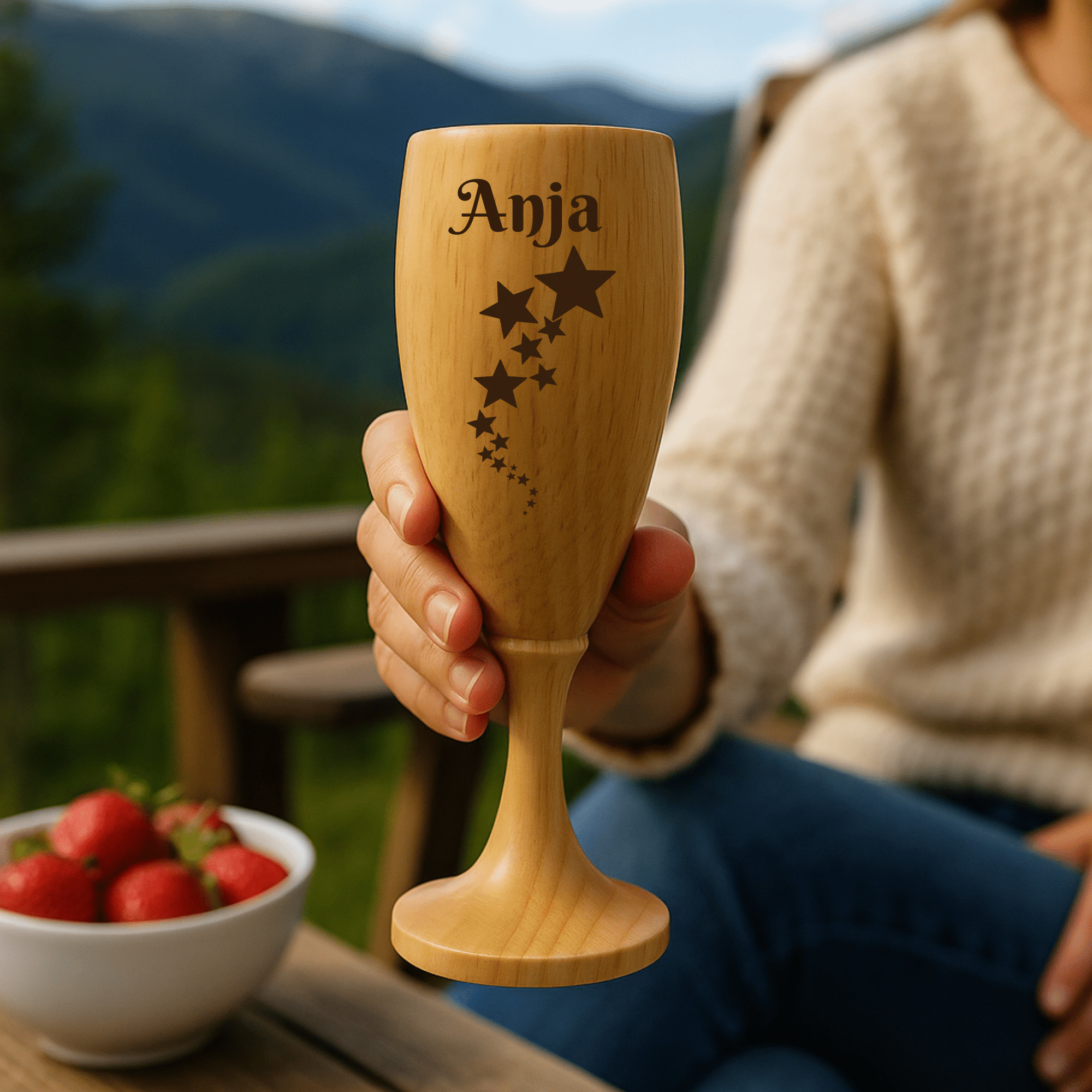 Champagneglass med gravering - personlig gave fra Fjellgave