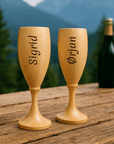 Champagneglass med gravering - personlig gave fra Fjellgave