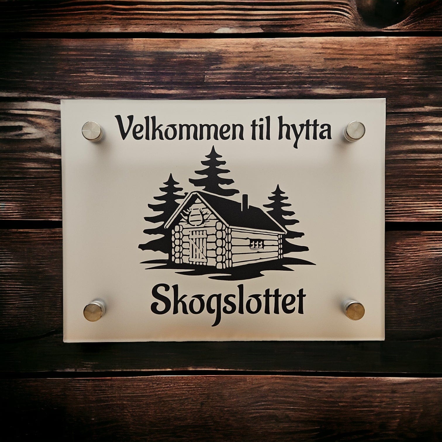 Dørskilt i Frostet Akryl (15x20cm) - personlig gave fra Fjellgave