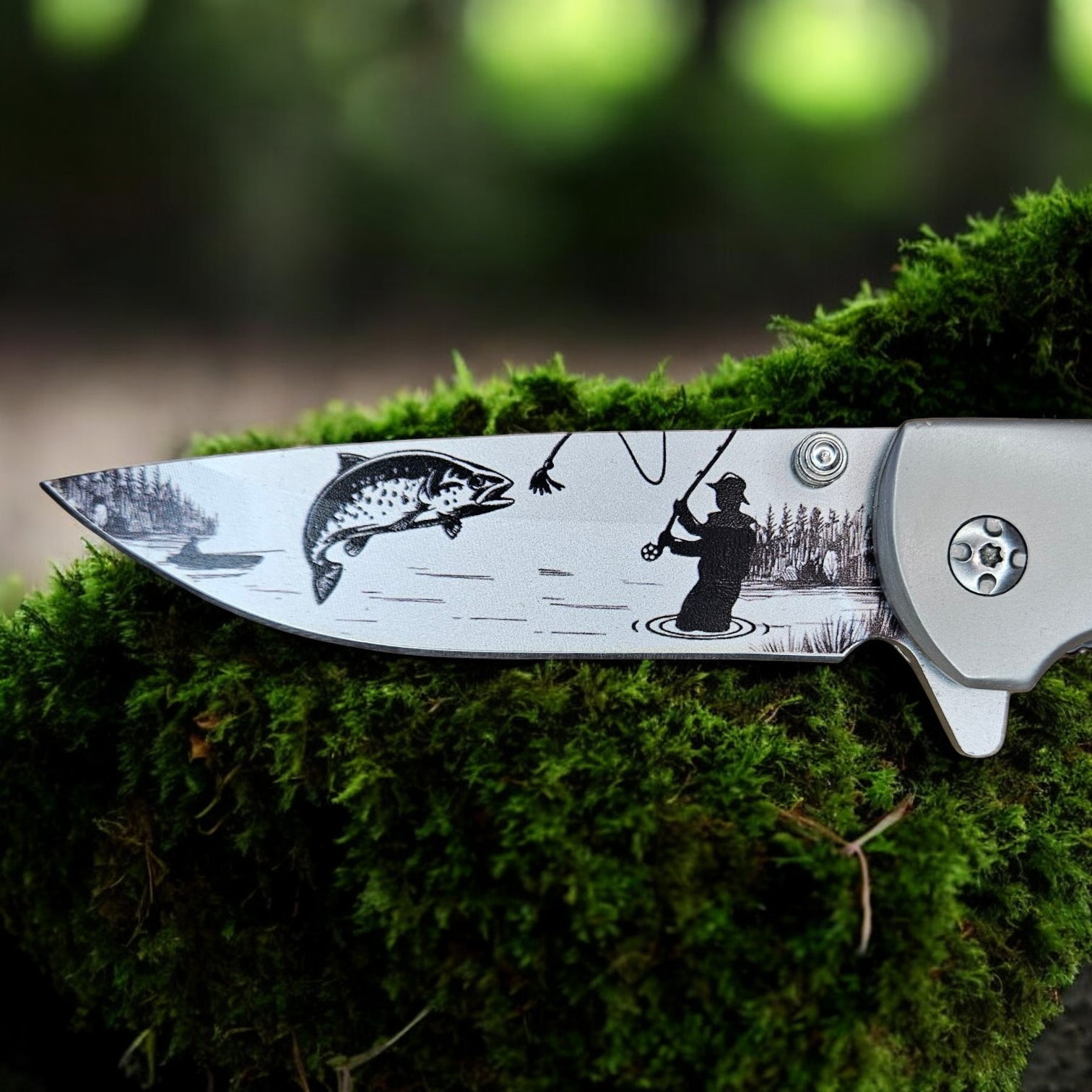 Foldekniv fisker - personlig gave fra Fjellgave