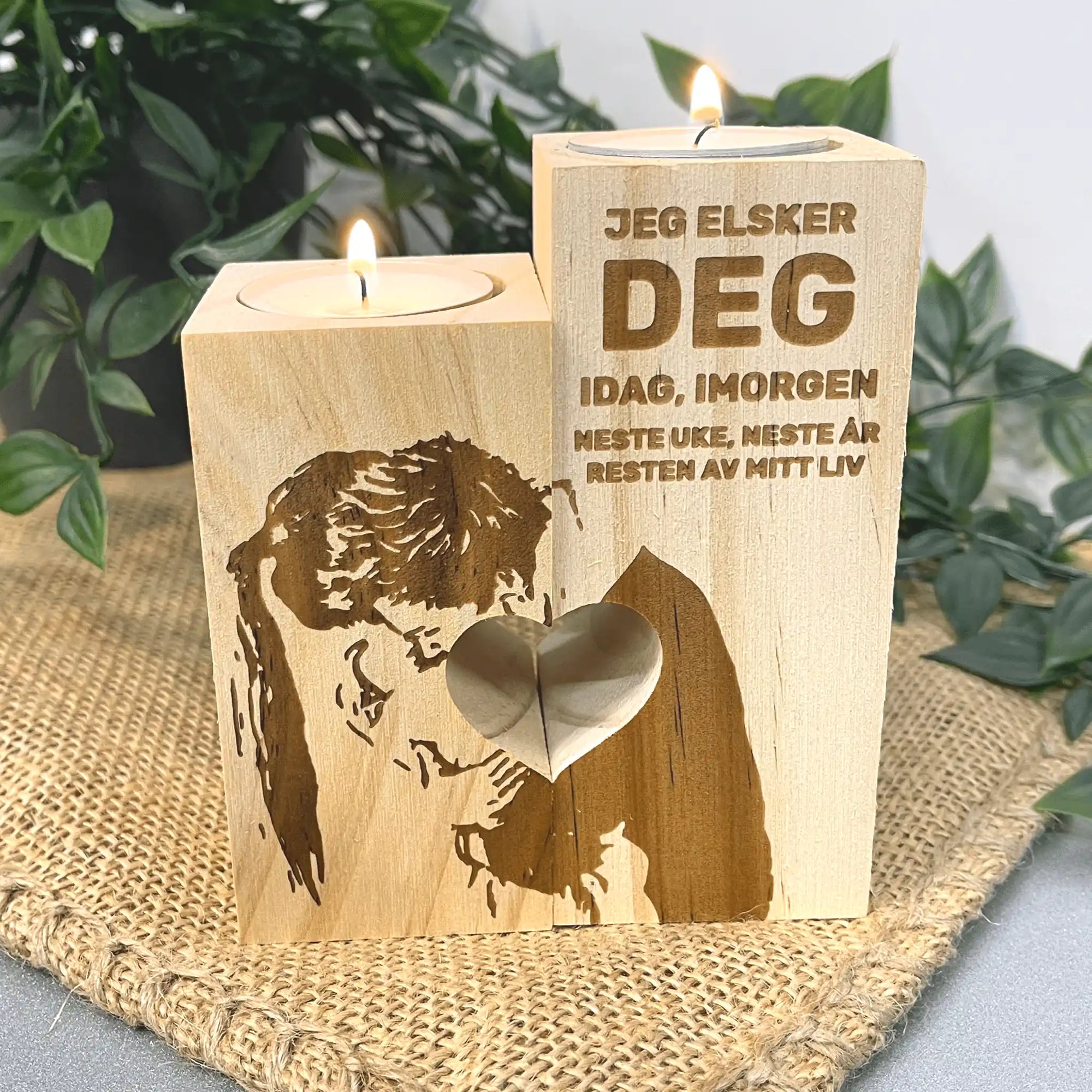 Telysholder - Hjerte - personlig gave fra Fjellgave