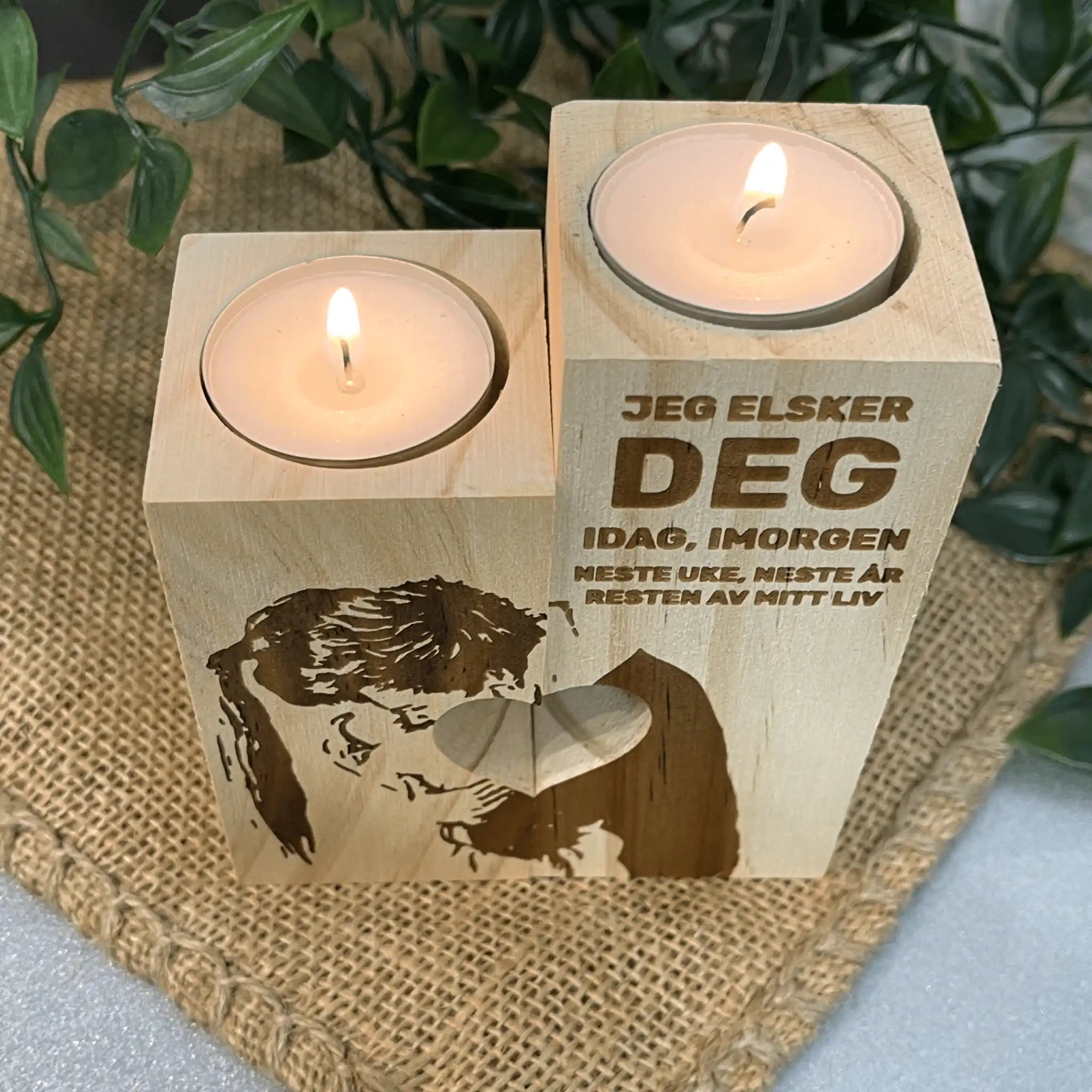 Telysholder - Hjerte - personlig gave fra Fjellgave