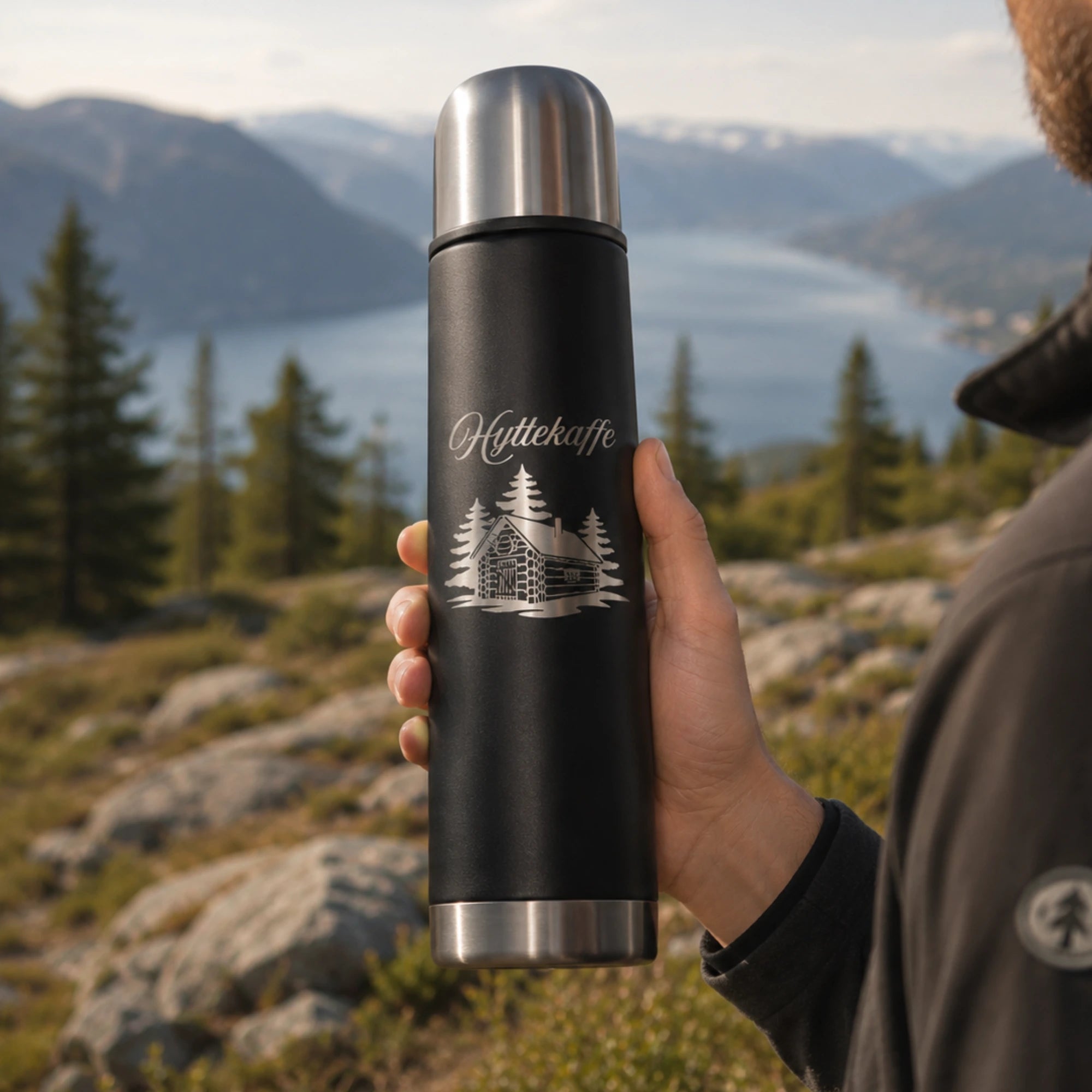 Fjellgave Termos 1,0L – Sort Stål
